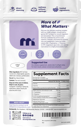GABA 750mg Complex Micro Ingredients gélules dans une main