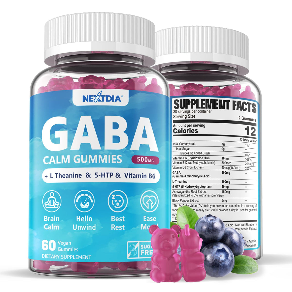 GABA Gummies Nextdia 500mg présentation avant
