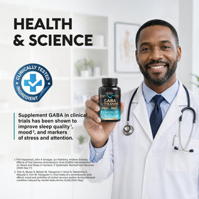 GABA L-Theanine 900 mg NUTRAHARMONY flacon ouvert avec capsules
