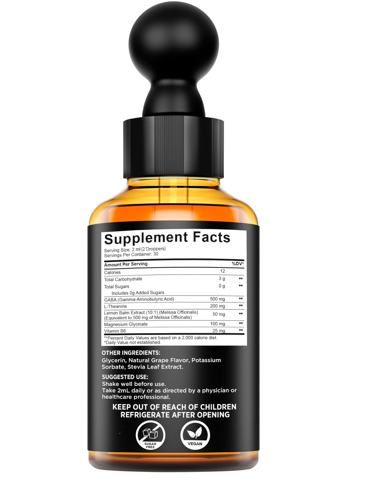 GABA Liquide KEY ELEMENTS avec fruits en arrière-plan