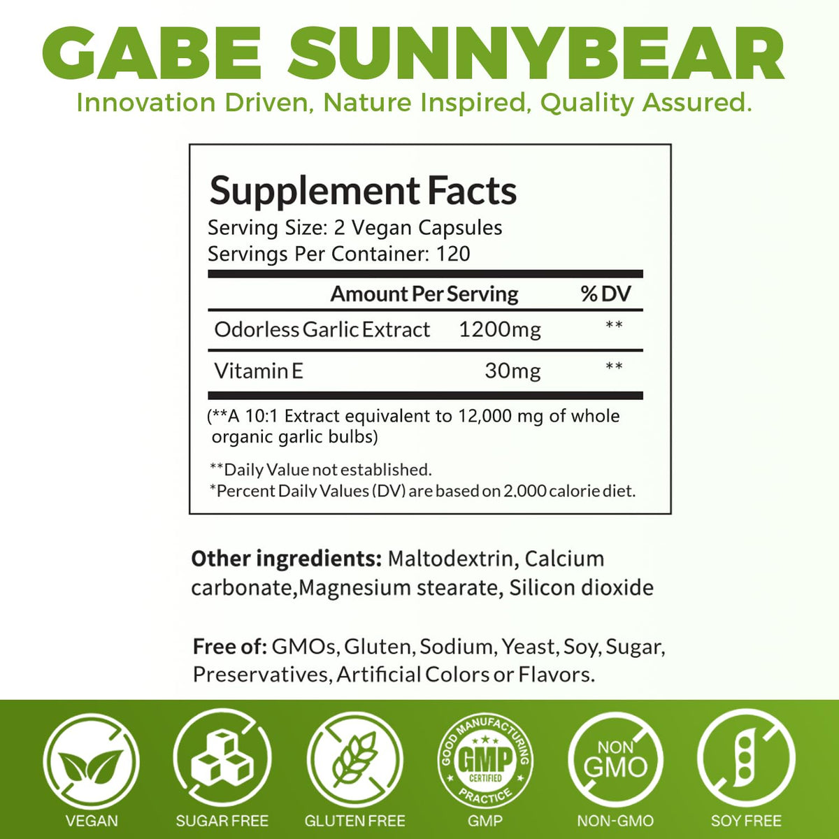 GABE SUNNYBEARS Extrait d'Ail Vieilli, gélules dans un environnement naturel