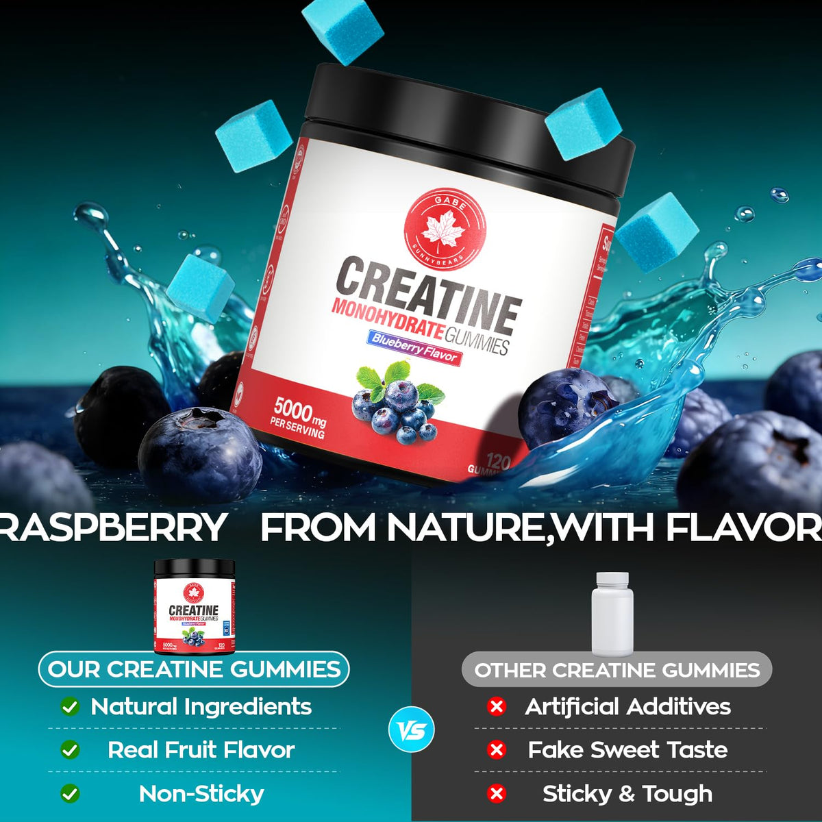 GABE SUNNYBEARS Gummies de Créatine Monohydrate 5000mg en main