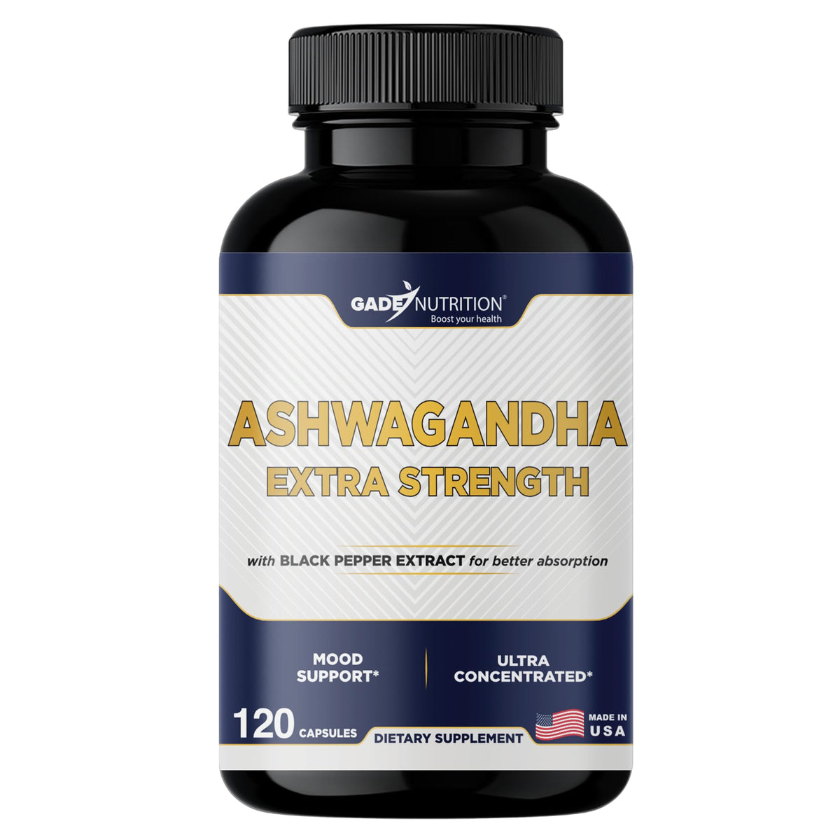 GADE NUTRITION Ashwagandha 120 capsules végétales, vue de face