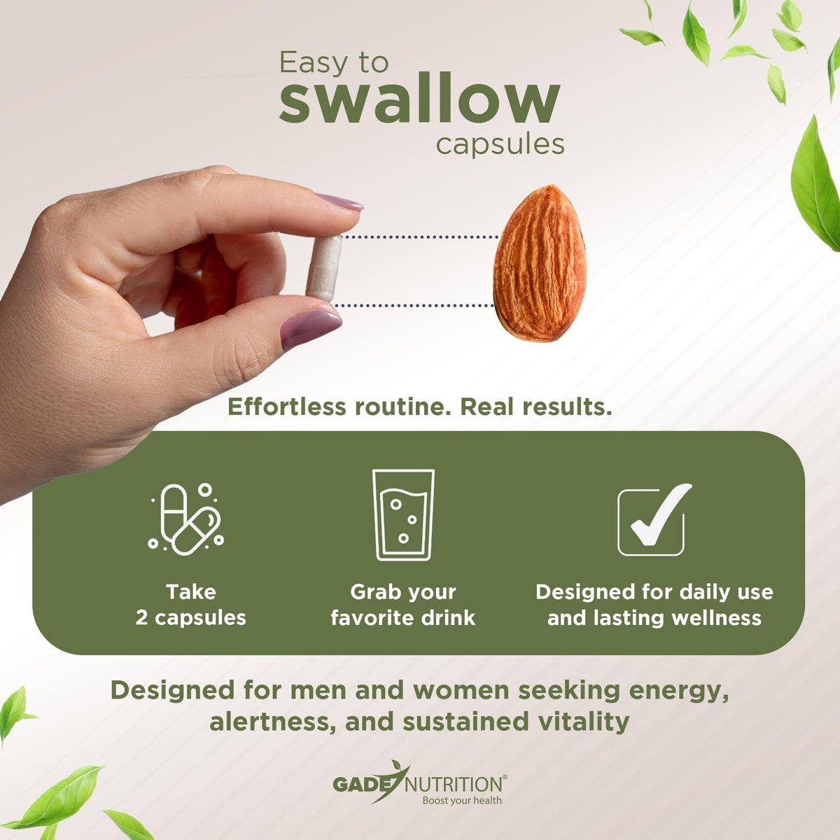 GADE NUTRITION Ashwagandha 6-en-1 présentation des ingrédients