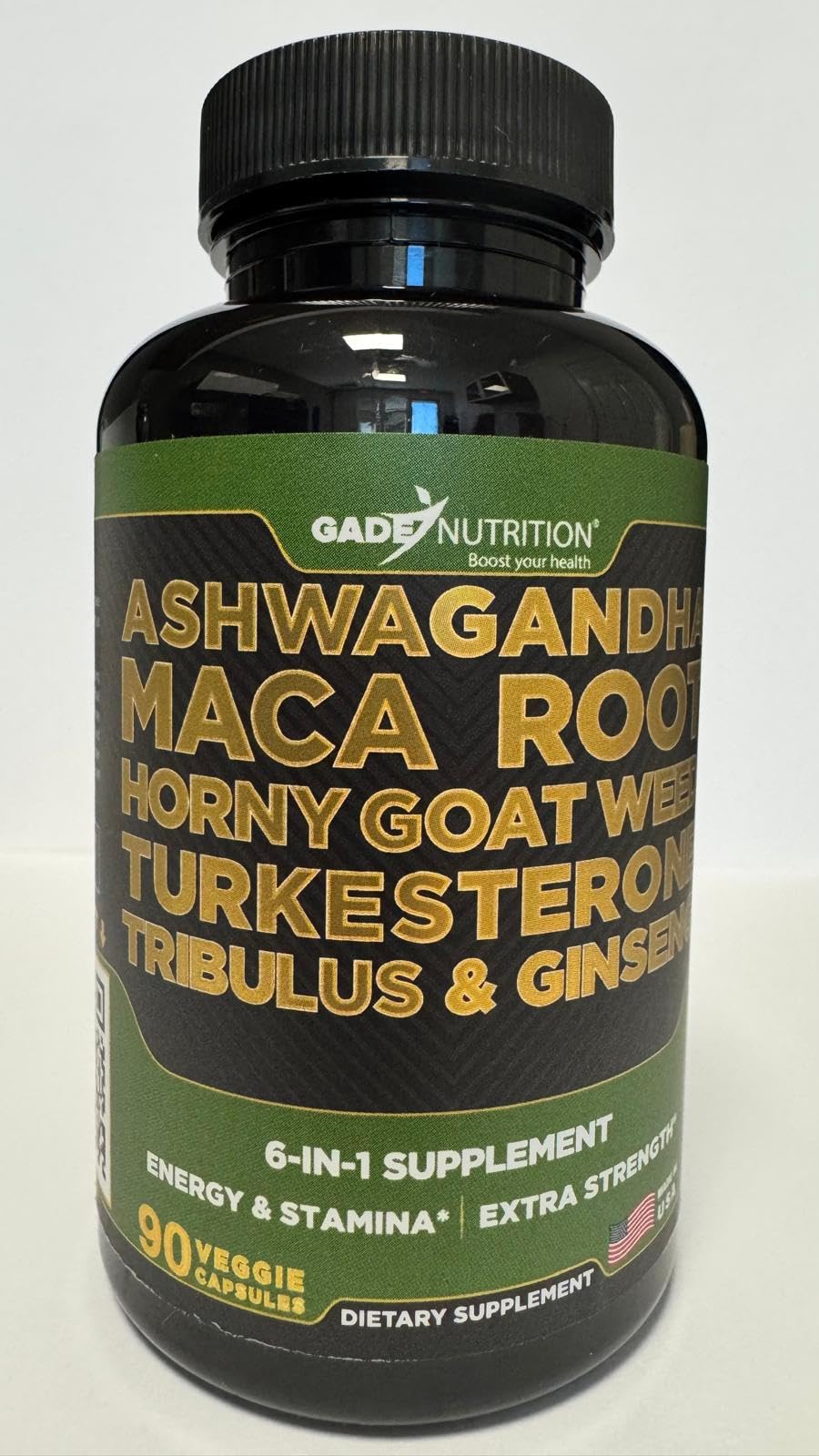 GADE NUTRITION Ashwagandha 6-en-1, présentation du produit dans un cadre de vie