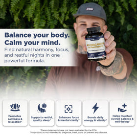 GADE NUTRITION Ashwagandha capsules avec étiquette et informations
