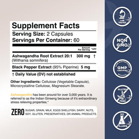 GADE NUTRITION Ashwagandha capsules ouvertes montrant le contenu