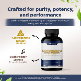 GADE NUTRITION Ashwagandha capsules sur fond blanc