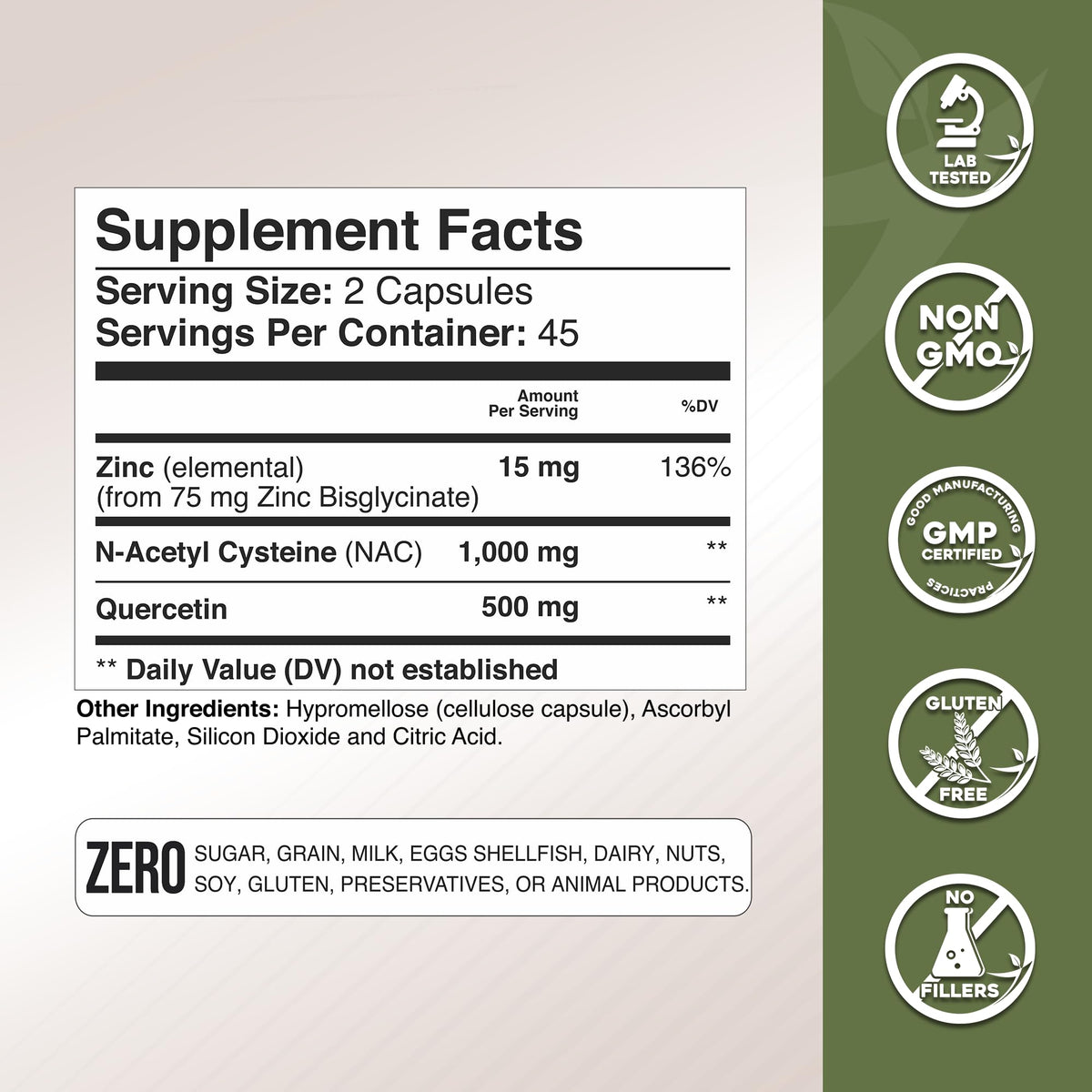 GADE NUTRITION Complément NAC 100g ingrédients