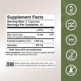 GADE NUTRITION Complément NAC 100g ingrédients