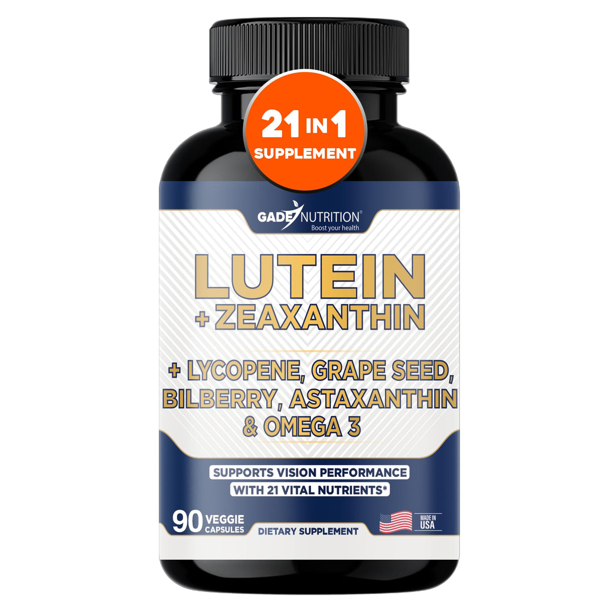 GADE NUTRITION Compléments Alimentaires Luthéine et Zéaxanthine vue de face