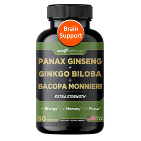 GADE NUTRITION Ginkgo Biloba Ginseng Bacopa Monnieri 68g avant