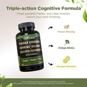 GADE NUTRITION Ginkgo Biloba Ginseng Bacopa Monnieri 68g côté