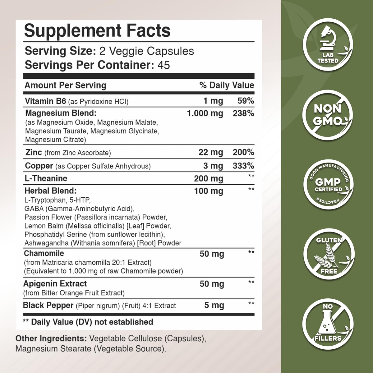 GADE NUTRITION Magnésium Glycinate 1000 mg 90 Capsules ouverte