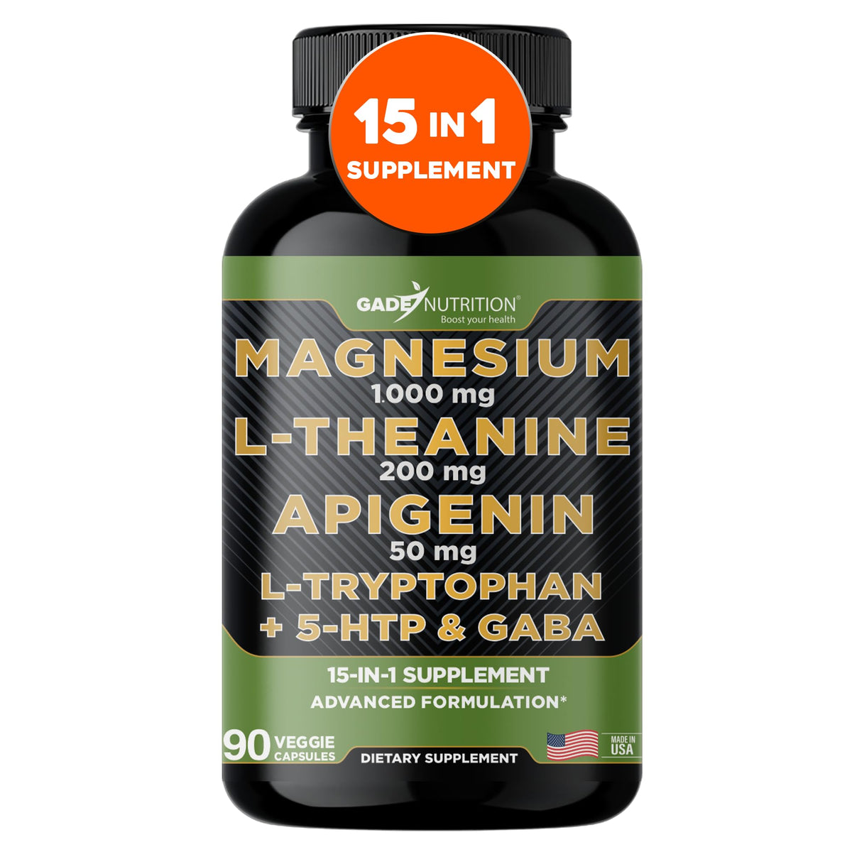 GADE NUTRITION Magnésium Glycinate 1000 mg 90 Capsules vue de face