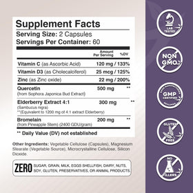 GADE NUTRITION Quercétine 500mg capsules avec bromélaïne et sureau