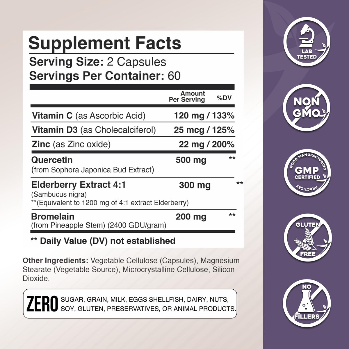 GADE NUTRITION Quercétine 500mg capsules ouvertes