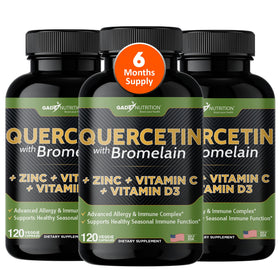 GADE NUTRITION Quercétine 500mg et Bromélaïne 200mg - vue de l'avant de la bouteille