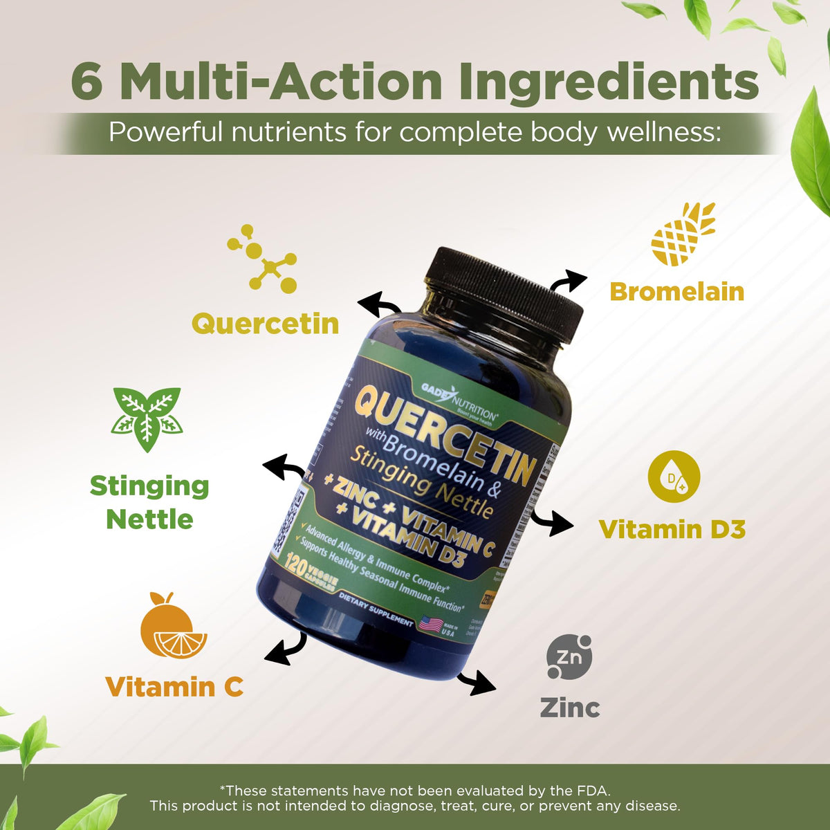 GADE NUTRITION Quercétine 500mg étiquette du produit