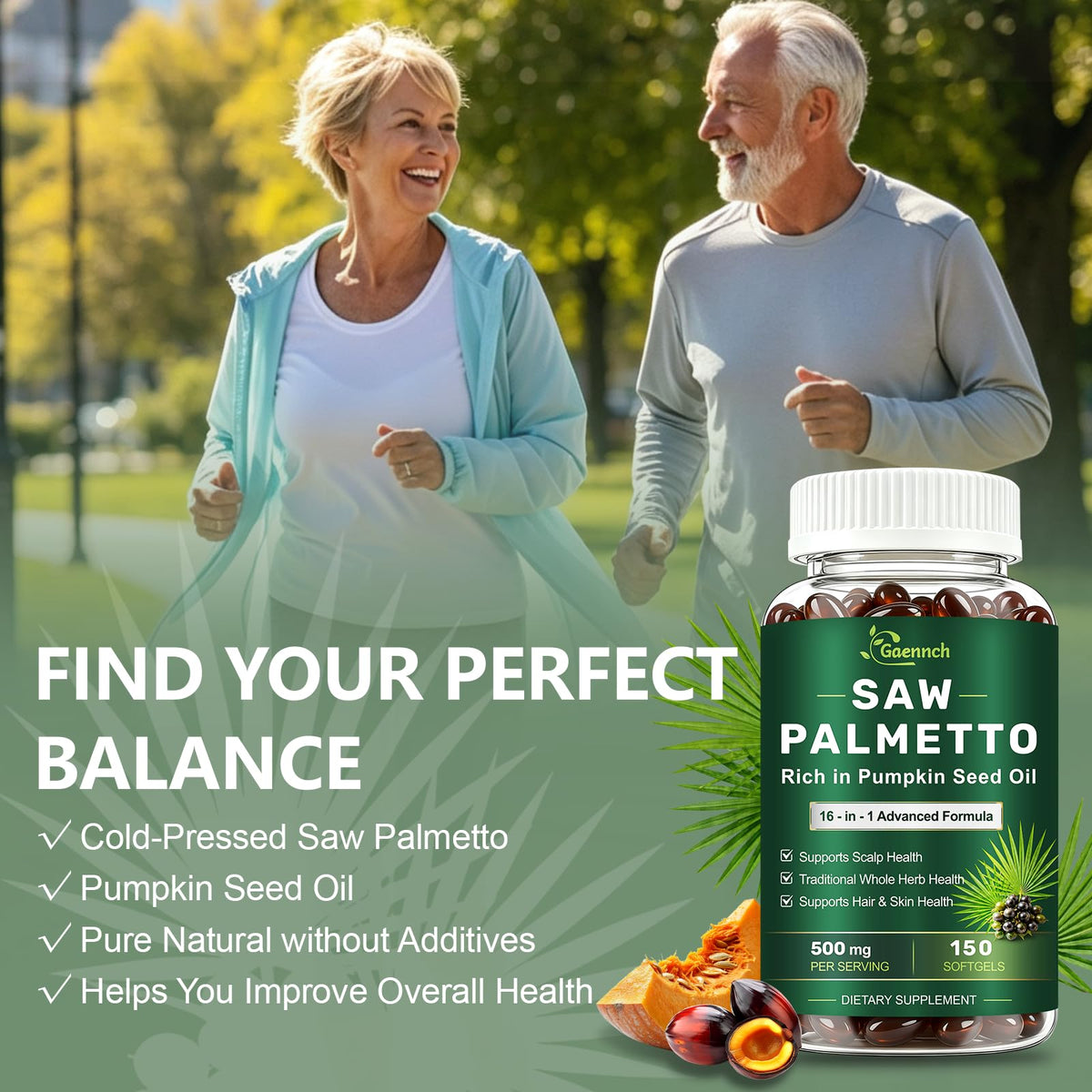 Gaennch Saw Palmetto sur un fond de bois