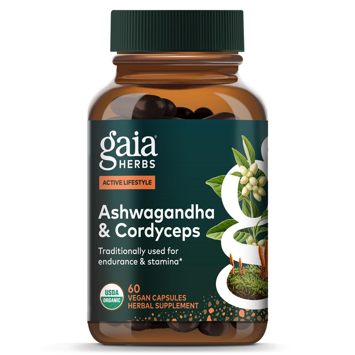 Gaia Herbs Adaptogen Performance 60 capsules végétales, vue de face