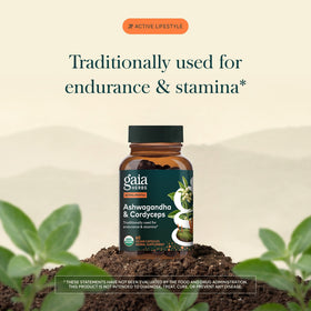 Gaia Herbs Adaptogen Performance capsules végétales sur fond blanc