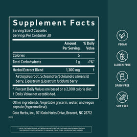 Gaia Herbs Astragalus 60 capsules vue arrière