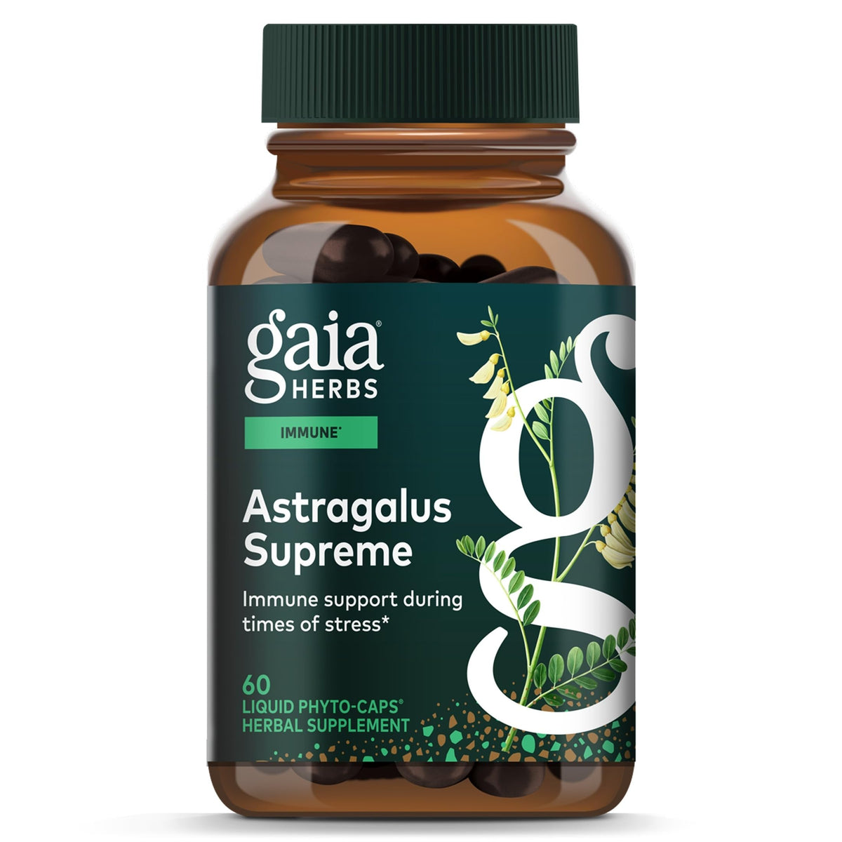 Gaia Herbs Astragalus 60 capsules vue de face