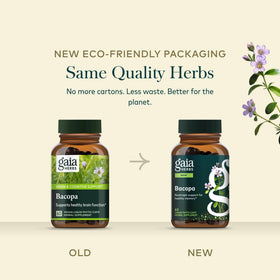 Gaia Herbs Bacopa 60 gélules végétales ouvertes