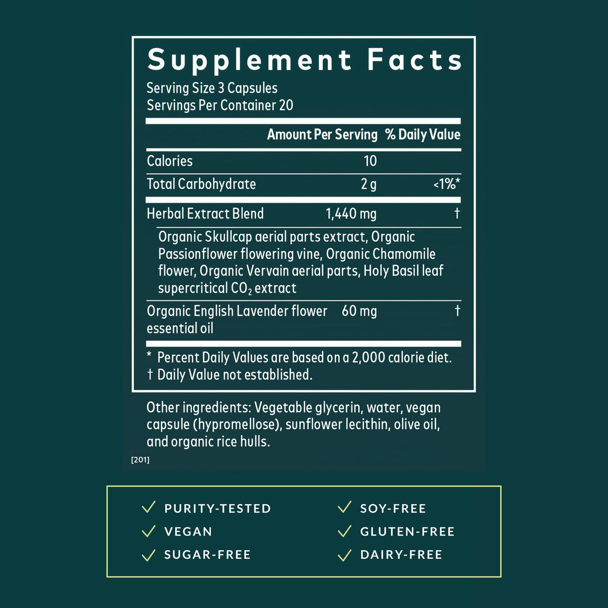 Gaia Herbs Calm A.S.A.P. capsules sur fond blanc