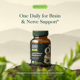 Gaia Herbs Champignon Lion's Mane 120 Capsules vue de côté