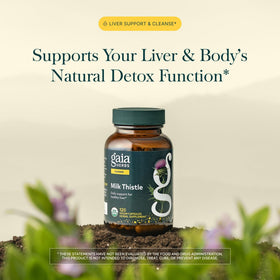 Gaia Herbs Chardon-Marie 120 capsules, vue arrière du flacon