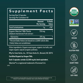 Gaia Herbs Chardon-Marie capsules avec étiquette visible