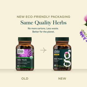 Gaia Herbs Chardon-Marie flacon avec capsules sur une table