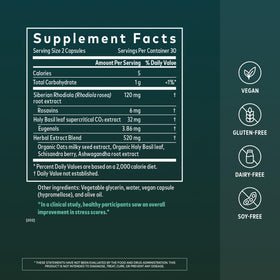 Gaia Herbs Complément Alimentaire Bien-Être Surrénal étiquette et ingrédients