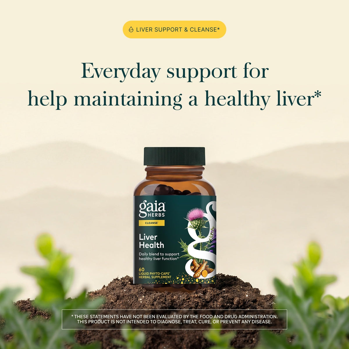 Gaia Herbs Complément Alimentaire Foie capsules en gros plan