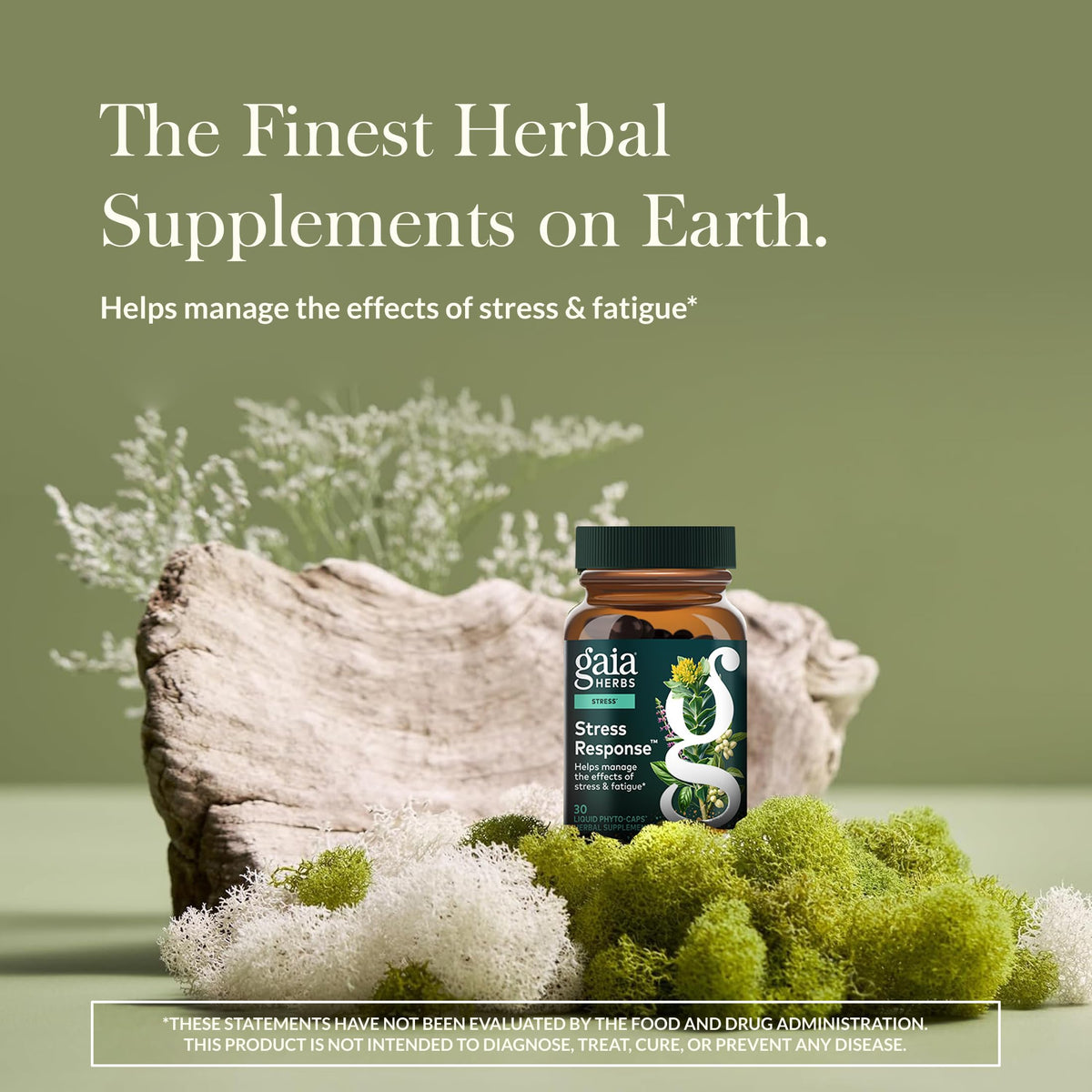Gaia Herbs Complément Alimentaire Stress Response emballage et capsules