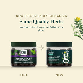 Gaia Herbs Complément Système Surrénalien avec mains tenant la bouteille