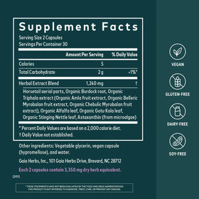 Gaia Herbs Compléments Alimentaires vue de côté avec étiquette