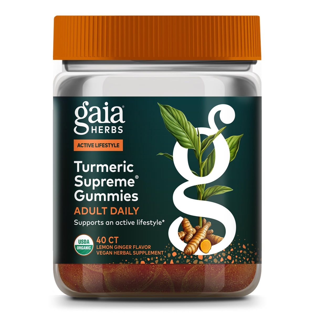Gaia Herbs Curcuma Suprême 40 gummies végétales en emballage