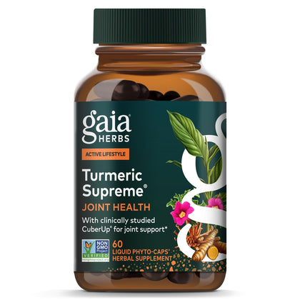 Gaia Herbs Curcuma Suprême 60 capsules végétaliennes, vue de face
