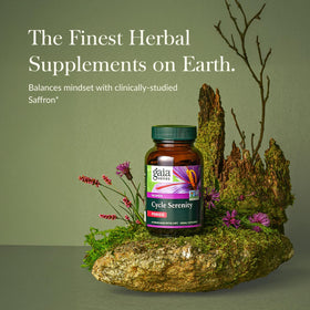 Gaia Herbs Cycle Sérénité, capsules végétales avec étiquette visible
