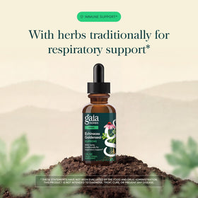 Gaia Herbs Echinacea Goldenseal extrait liquide sur fond blanc