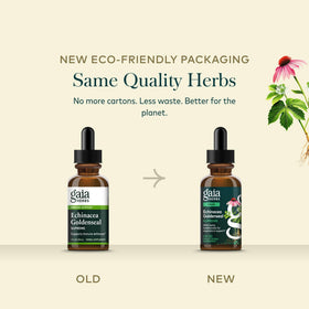 Gaia Herbs Echinacea Goldenseal flacon avec plantes en arrière-plan