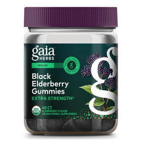Gaia Herbs Gélifiés de Sureau Noir Extra Fort 40 Gummies, vue de face