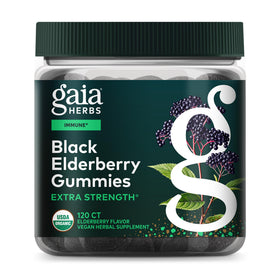 Gaia Herbs Gélules de Sureau Noir Extra Fort 120 Gummies vue de face