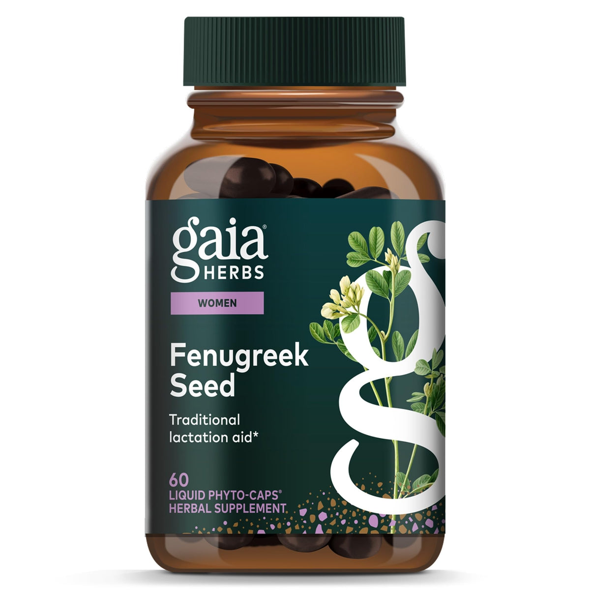 Gaia Herbs Graines de Fenugrec 60 capsules vue de face