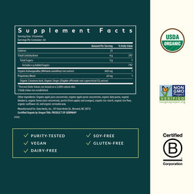 Gaia Herbs Gummies Ashwagandha bio 120 pièces - gummies sur une table