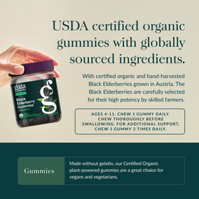 Gaia Herbs Gummies de Sureau Noir, étiquette du produit
