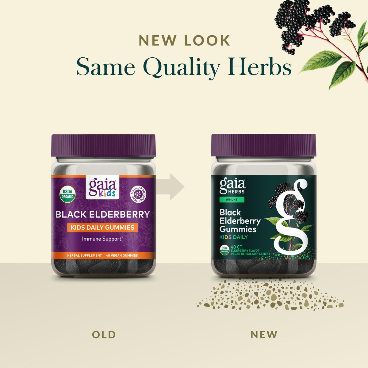 Gaia Herbs Gummies de Sureau Noir, gummies en forme de baies